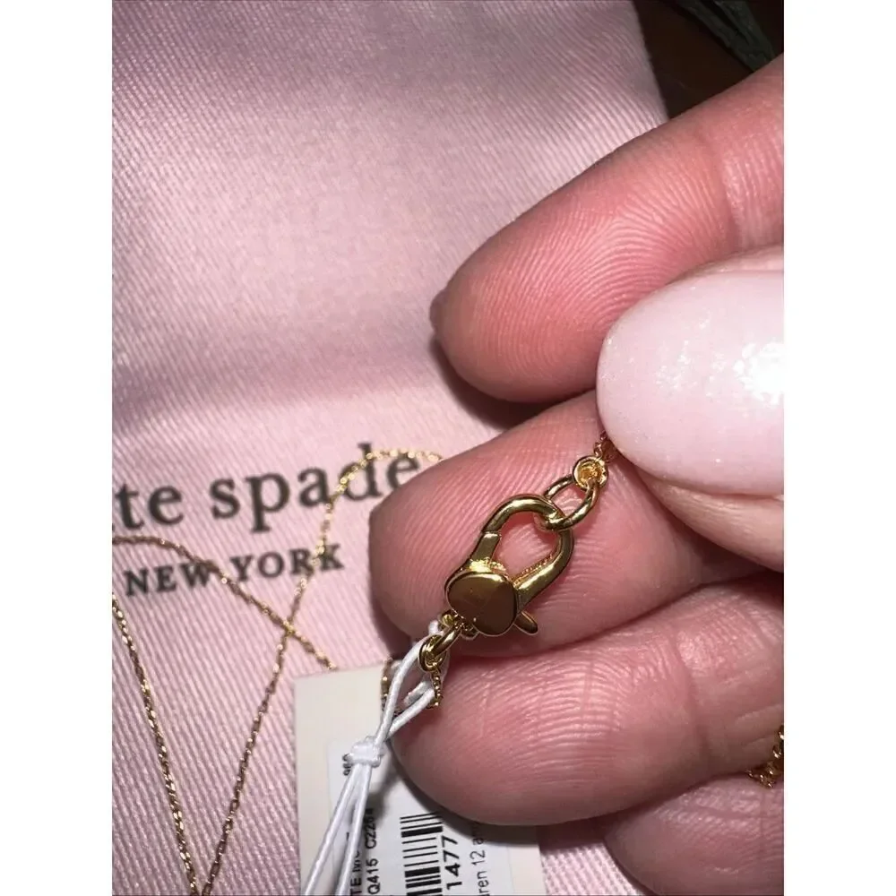 Kate Spade Sunny Halo Gold Pearl Pendant Necklace NWT Dust Bag
